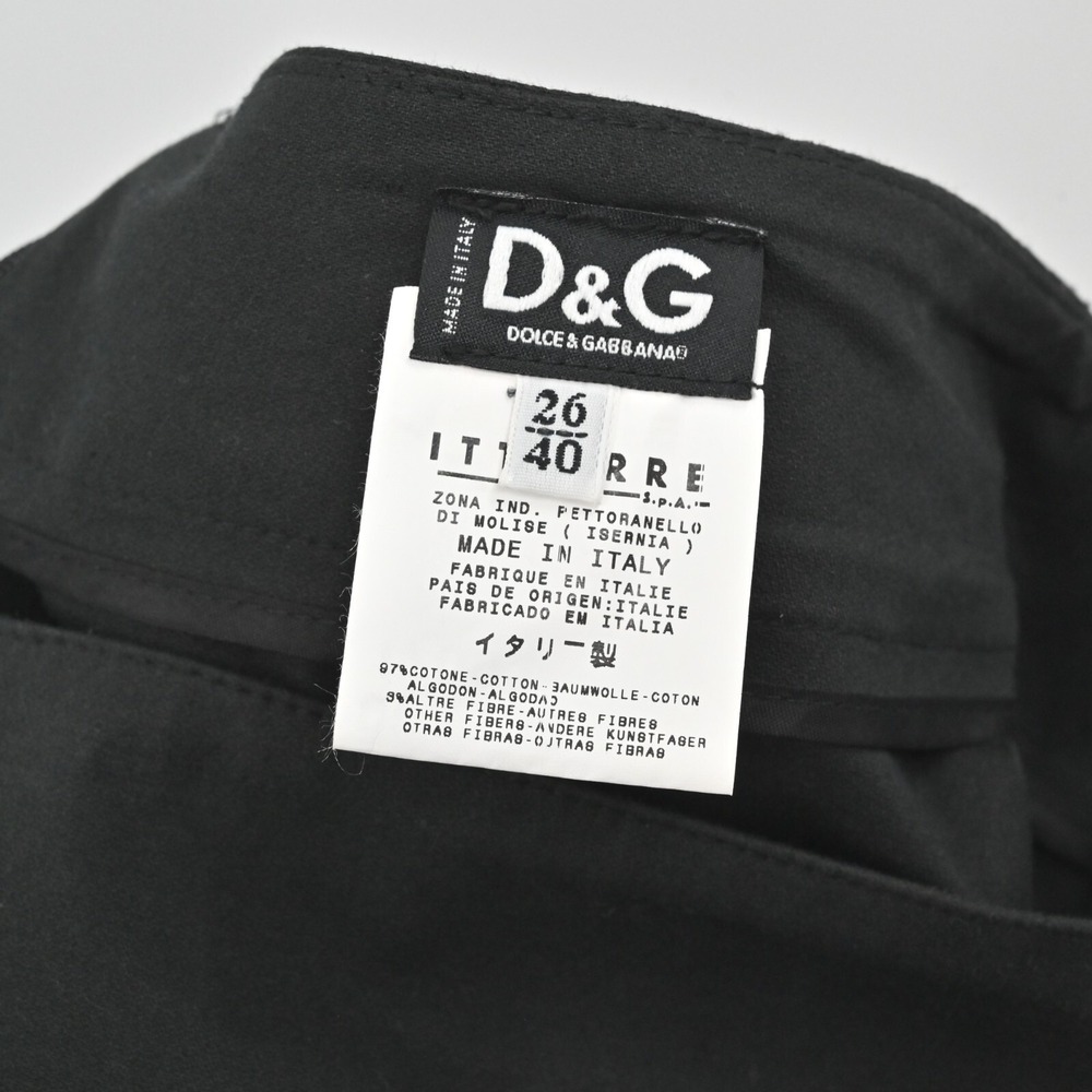 Vintage DOLCE GABBANA Pencil Skirt Size 40 Black Quiet Luxury Knee Length Buckle - Picture 5 of 12